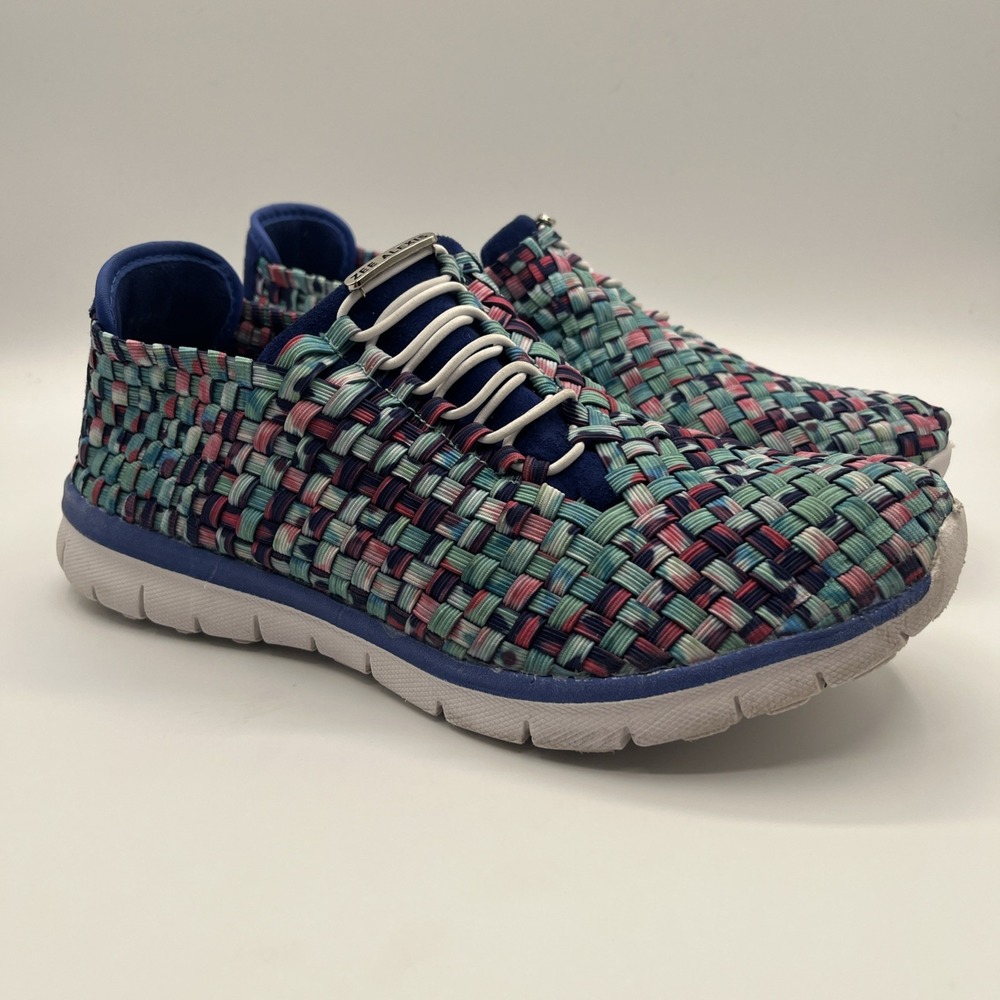 ZEE ALEXIS Women's Kirby Multi color WEAVE Slip-On Fashion Sneaker Shoes Sz 9